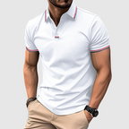 Landon - Men's Striped-Trim Polo Shirt