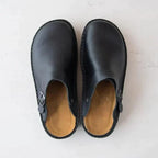 Layla - Women's Buckle-Strap Leather Clogs