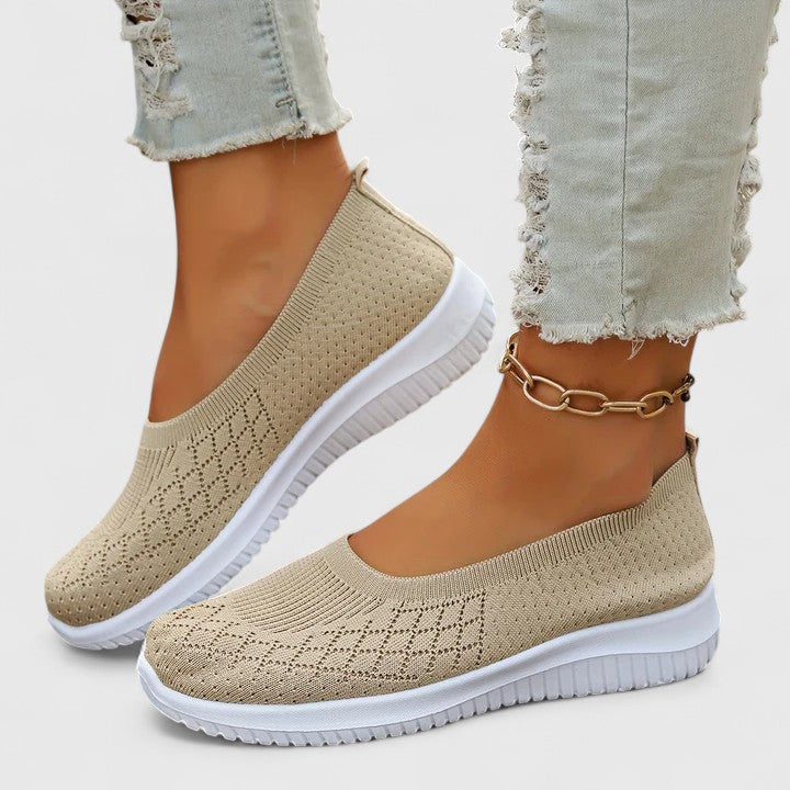 Layla - Women's Slip-On Sneakers with Ribbed Sole