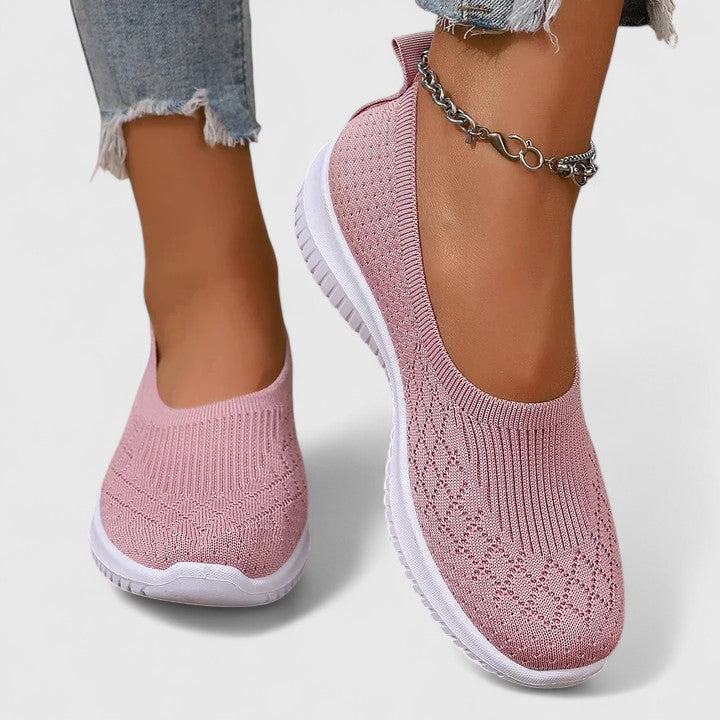 Layla - Women's Slip-On Sneakers with Ribbed Sole