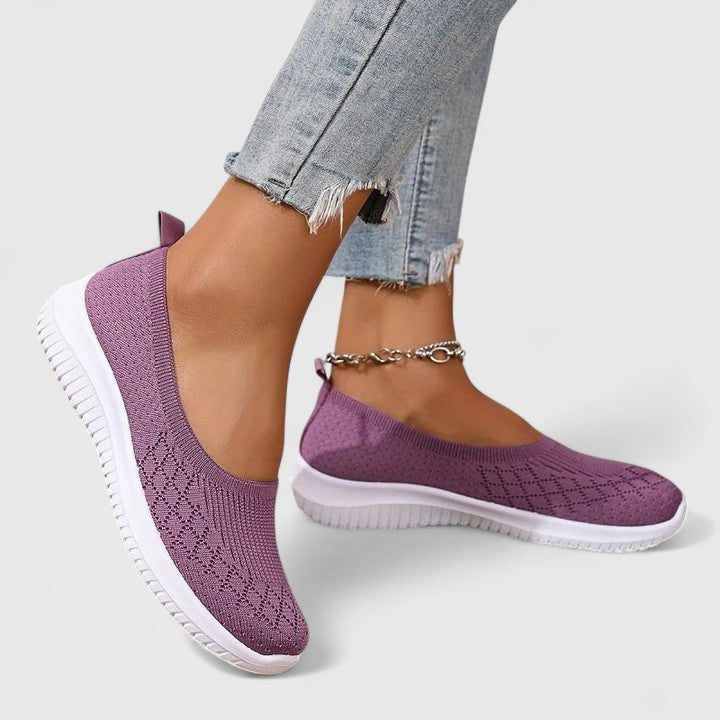 Layla - Women's Slip-On Sneakers with Ribbed Sole