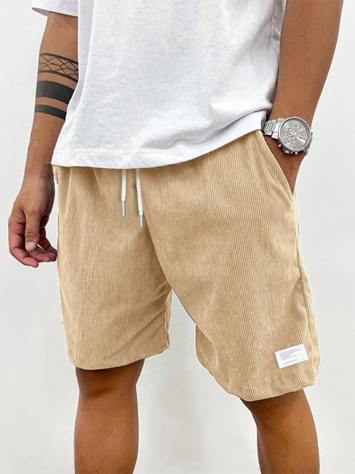 Leander - Men's Ribbed Drawstring Shorts