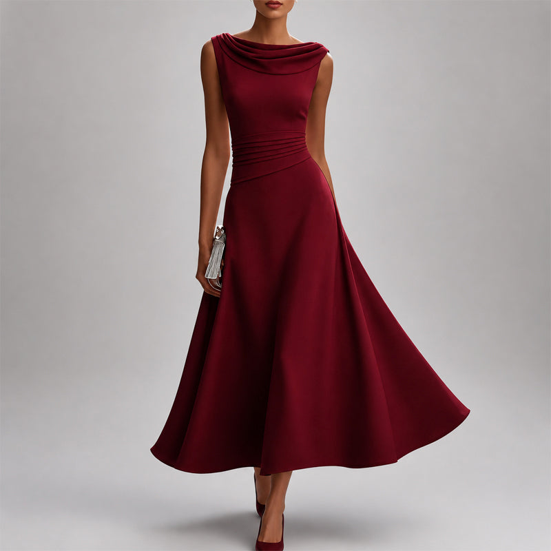 Lenore - Women's Cowl-Back A-Line Dress