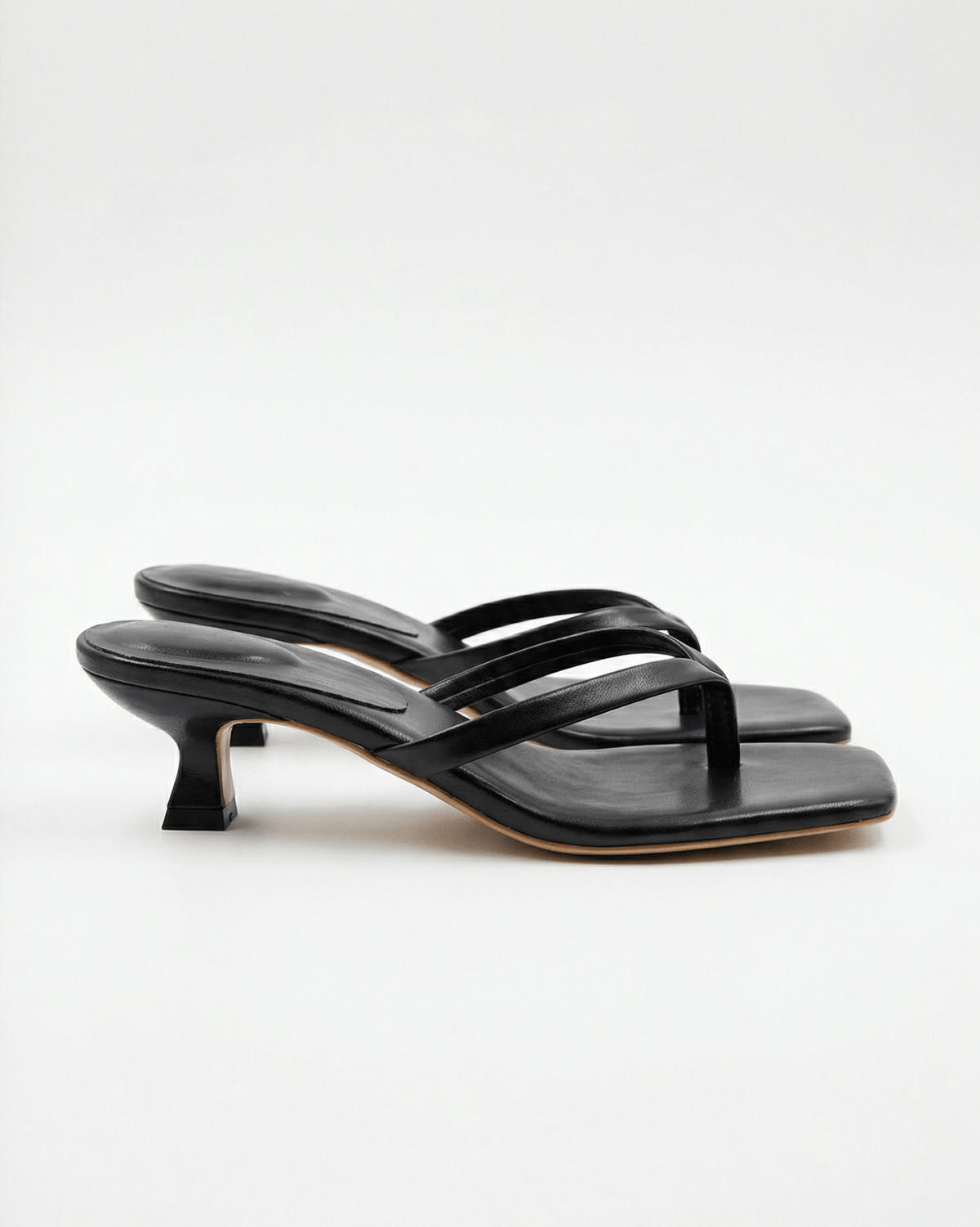 Lia - Women's Crossover Strap Sandals with Kitten Heel
