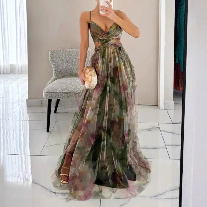 Liana - Women's Watercolor Floral Wrap Dress