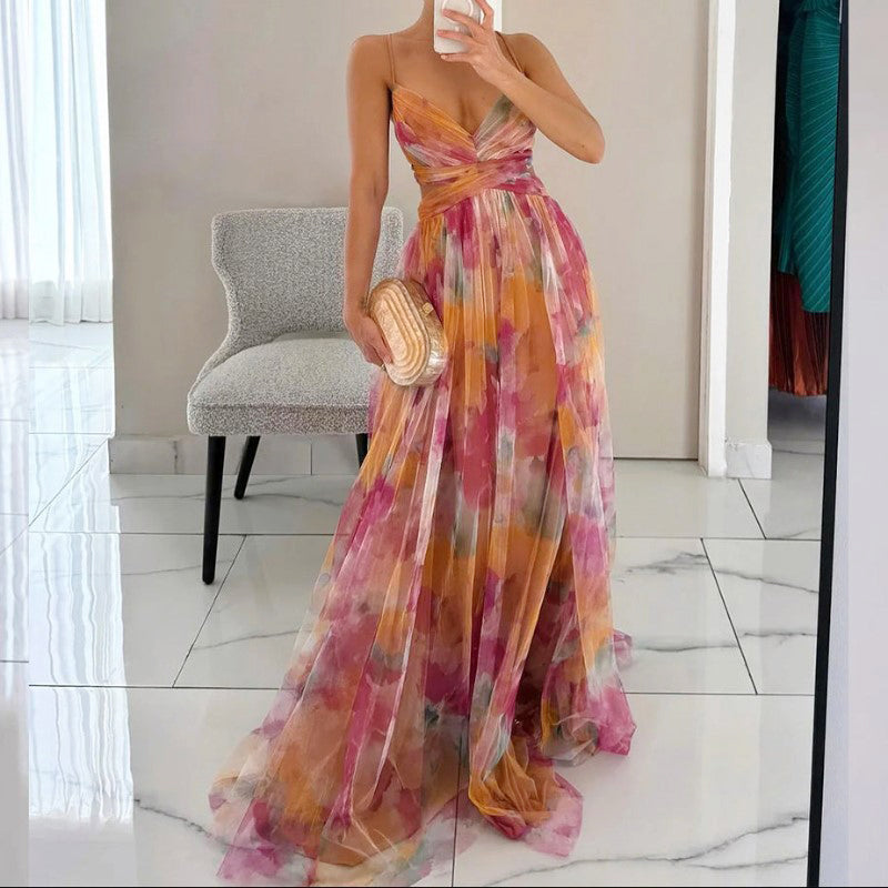 Liana - Women's Watercolor Floral Wrap Dress
