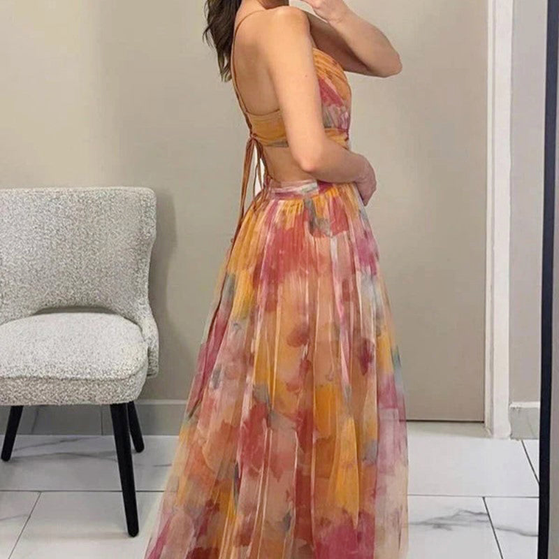 Liana - Women's Watercolor Floral Wrap Dress