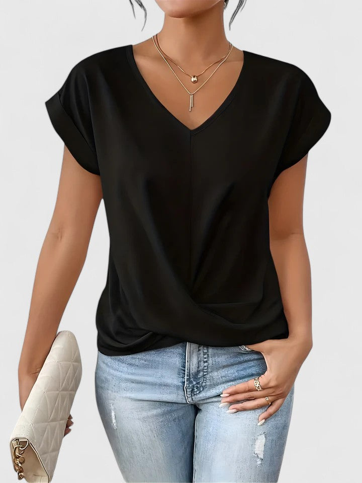 Liliana - Women's Twist-Front V-Neck Top