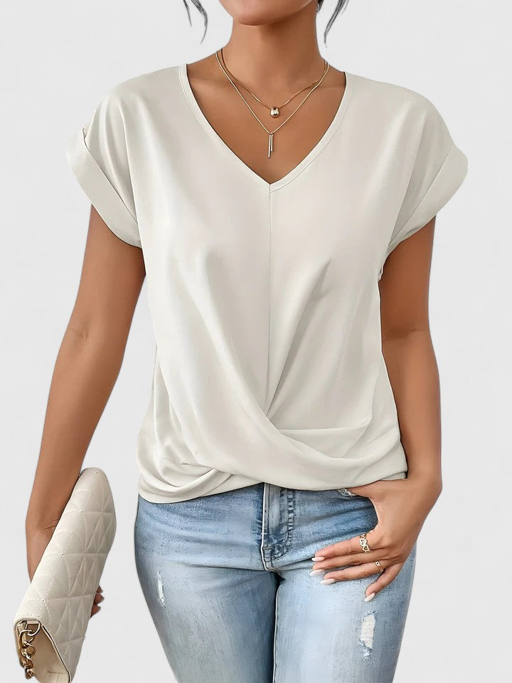 Liliana - Women's Twist-Front V-Neck Top