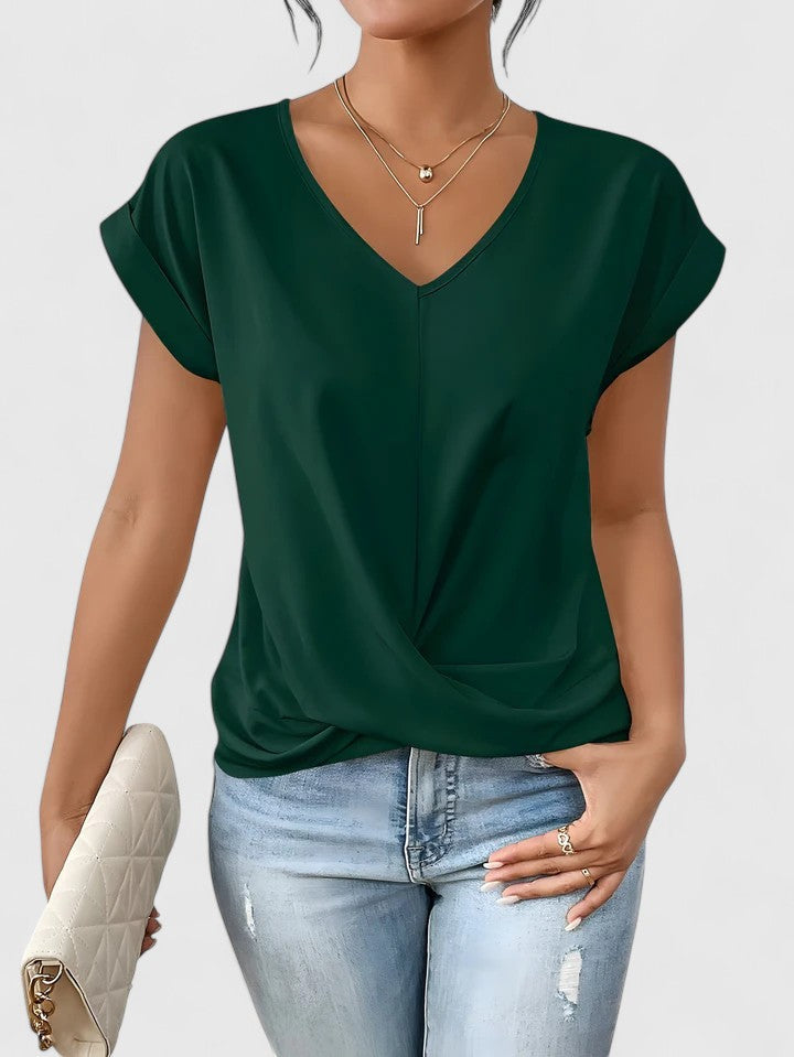 Liliana - Women's Twist-Front V-Neck Top
