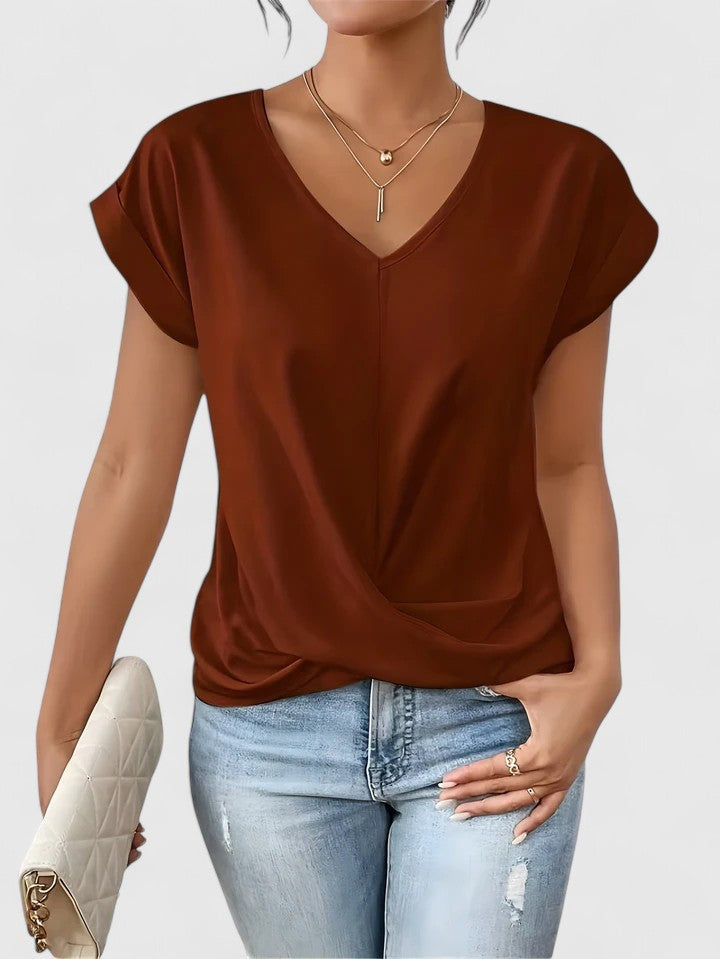 Liliana - Women's Twist-Front V-Neck Top