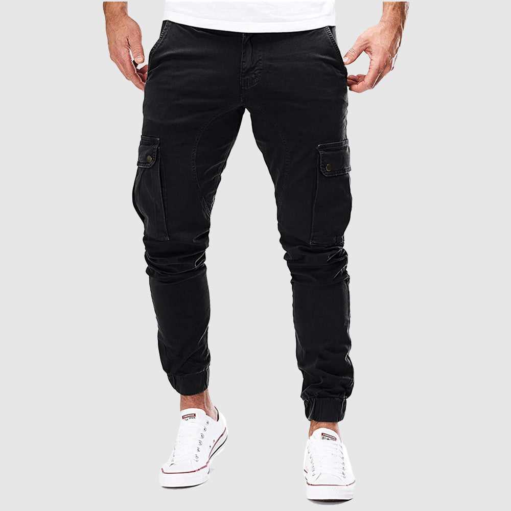 Lincoln - Men's Tapered Cargo Joggers with Drawstring Cuff