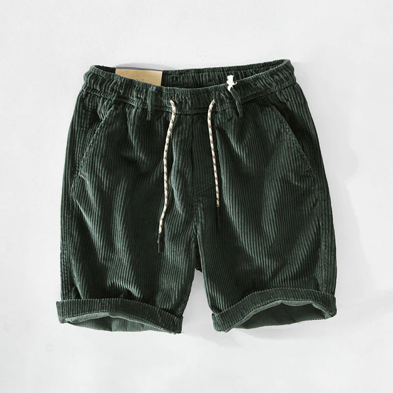 Lorenzo - Men's Ribbed Corduroy Drawstring Shorts