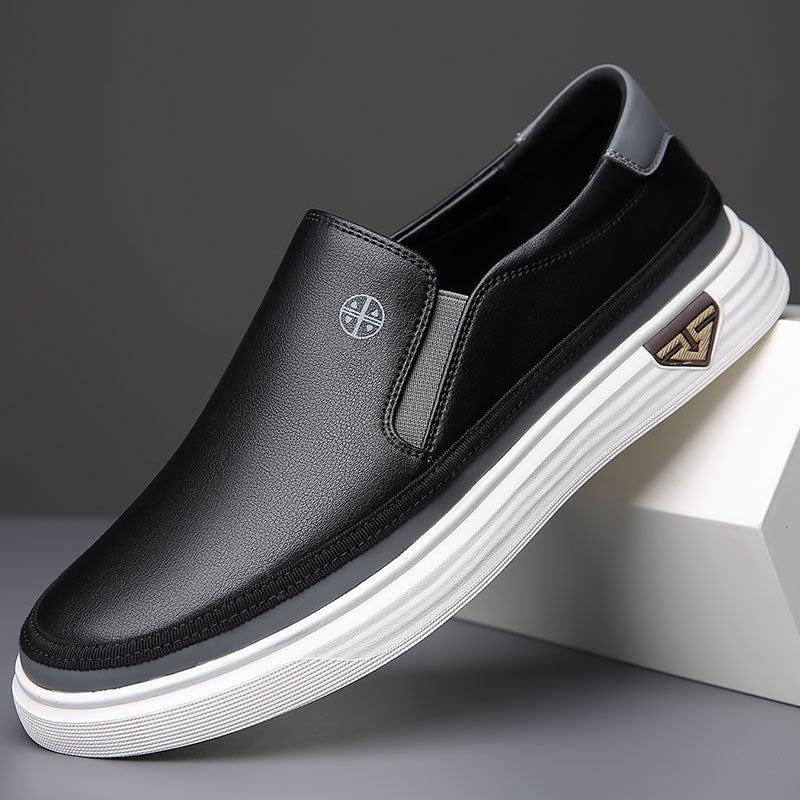 Lorenzo - Men's Slip-On Shoes with Contrast Sole