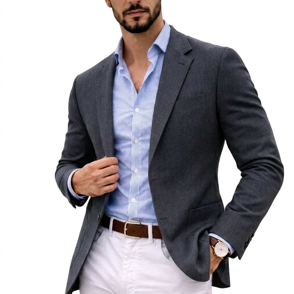 Louis - Men's Notch Lapel Knit Blazer