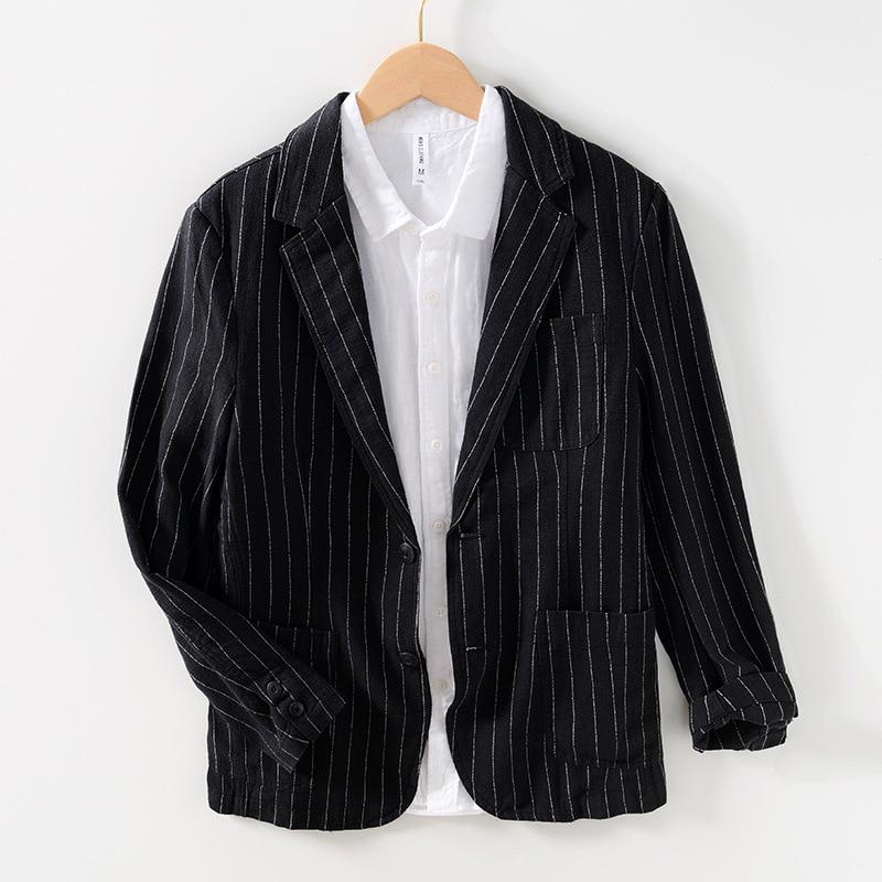 Louis - Men's Pinstriped Single-Breasted Blazer