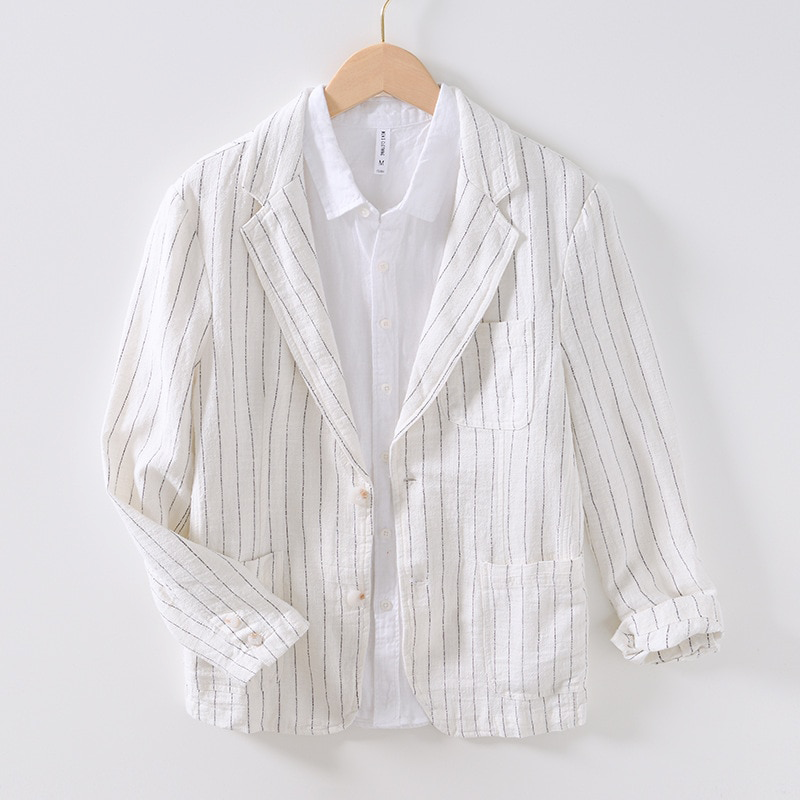 Louis - Men's Pinstriped Single-Breasted Blazer