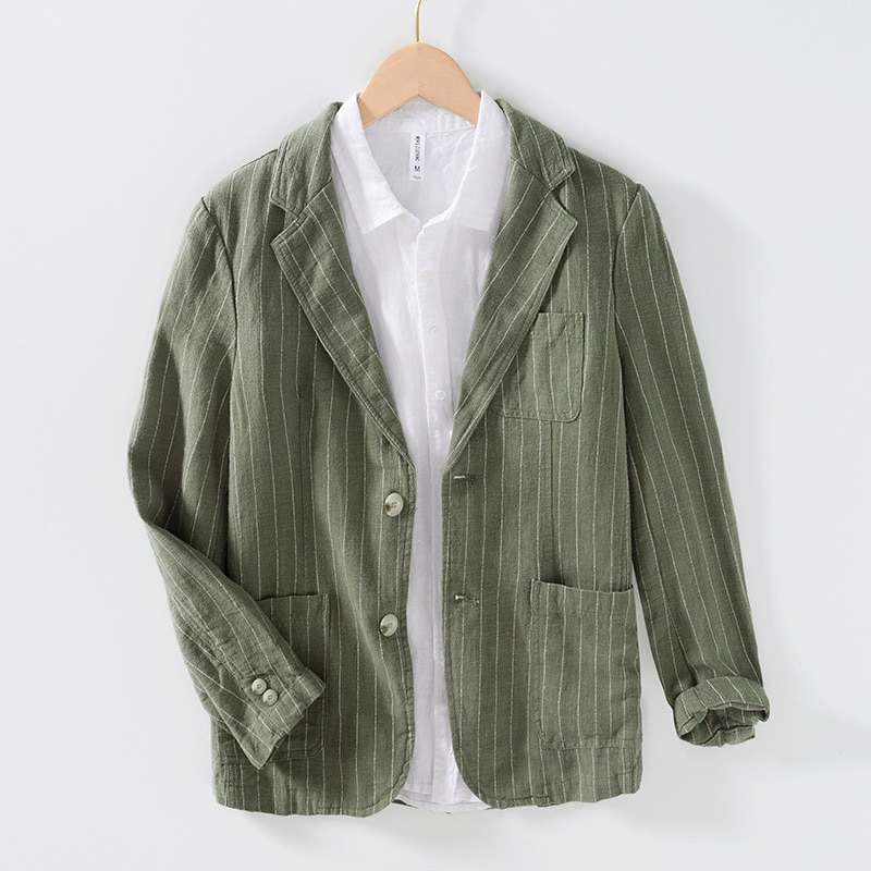 Louis - Men's Pinstriped Single-Breasted Blazer