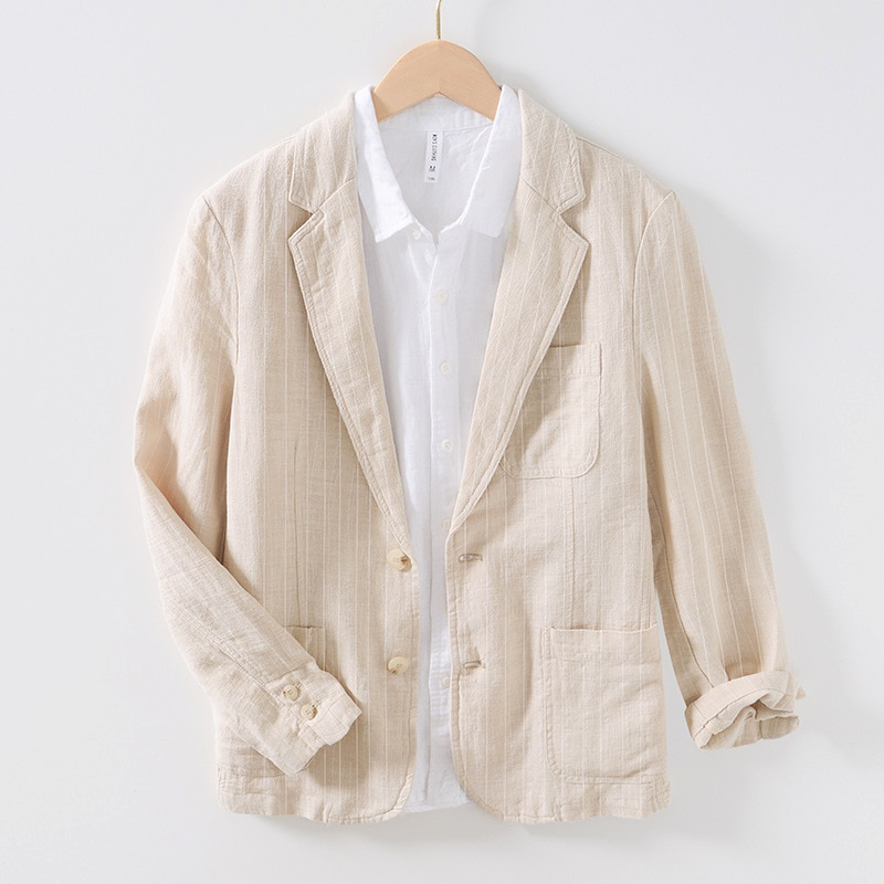 Louis - Men's Pinstriped Single-Breasted Blazer