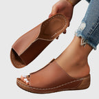 Lydia - Women's Leather Platform Sandals