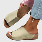 Lydia - Women's Leather Platform Sandals
