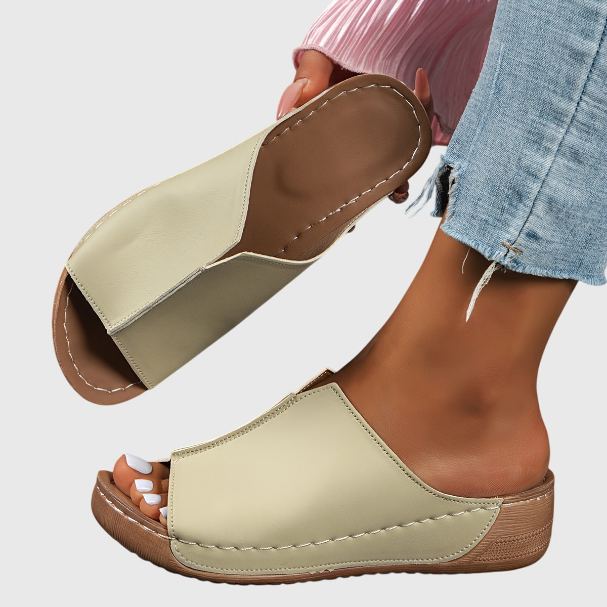 Lydia - Women's Leather Platform Sandals