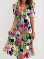 Maila - Women's Floral Wrap Dress with Flutter Sleeves