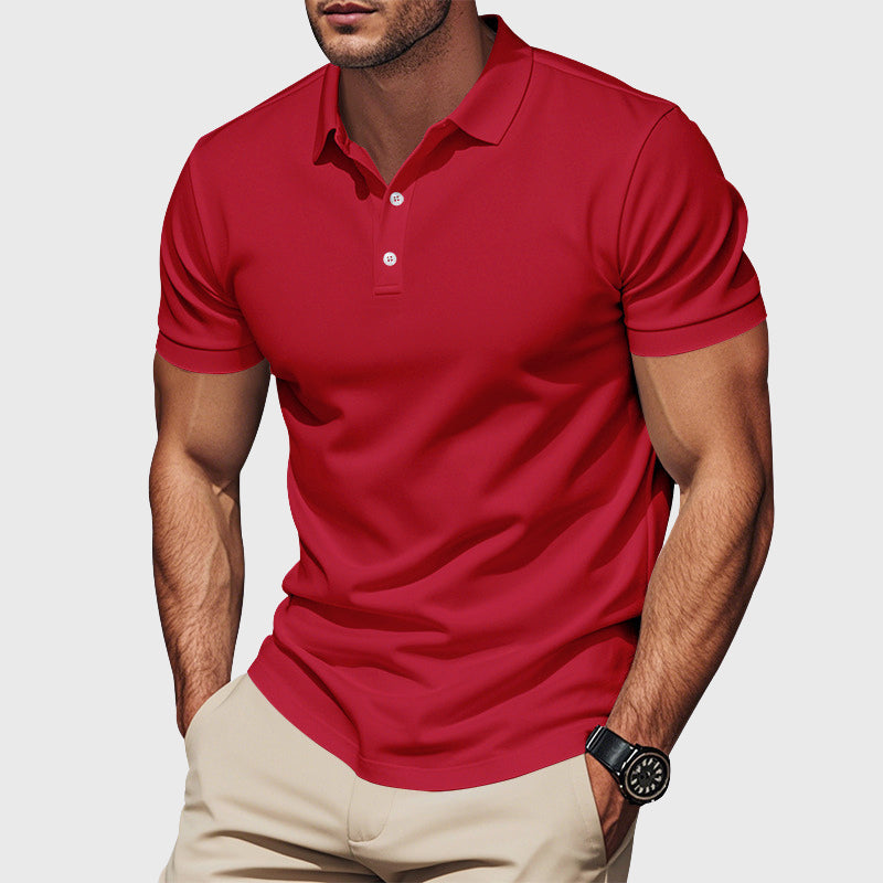 Marco - Men's Short-Sleeve Polo Shirt with Button Placket