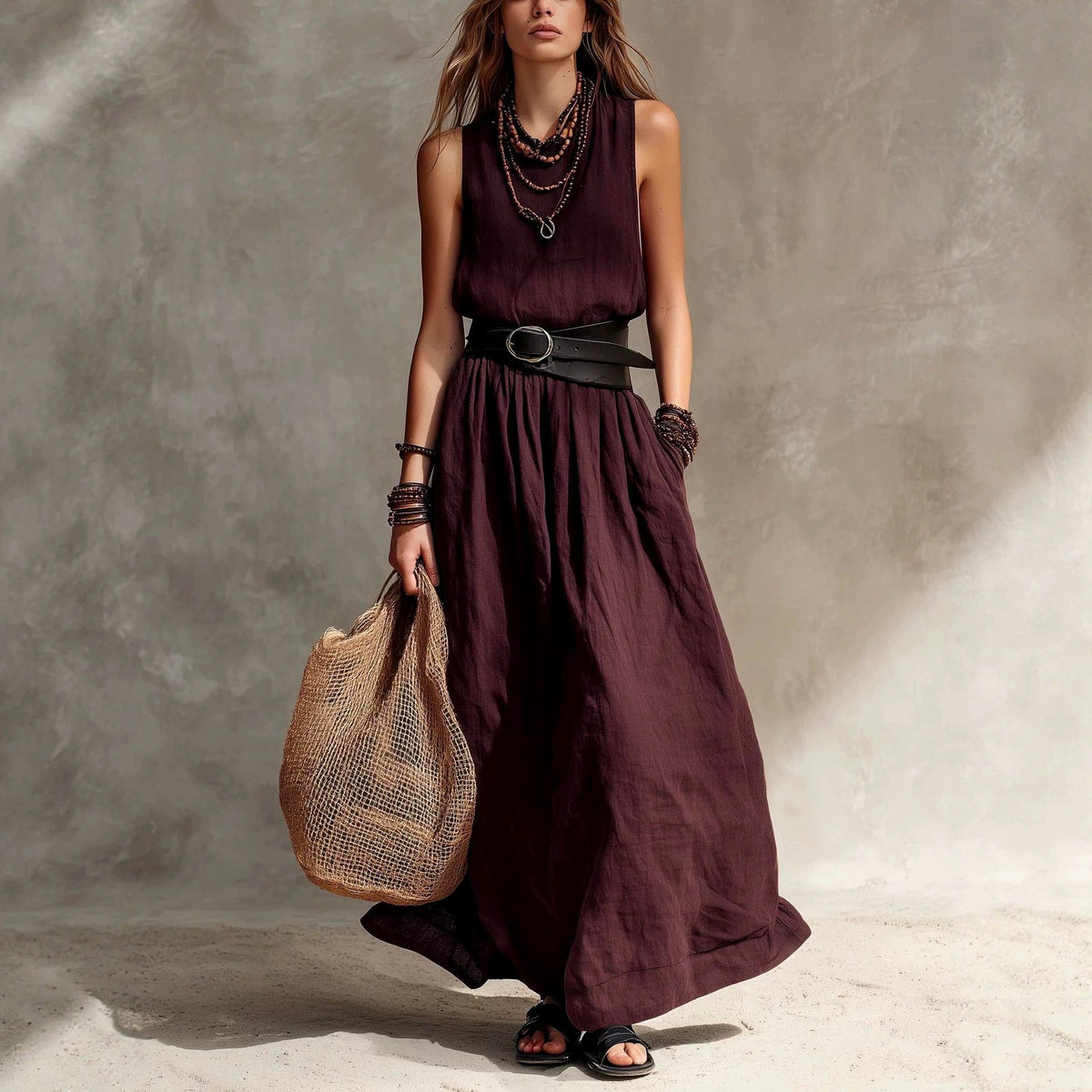Margot - Women's V-Neck Sleeveless Dress