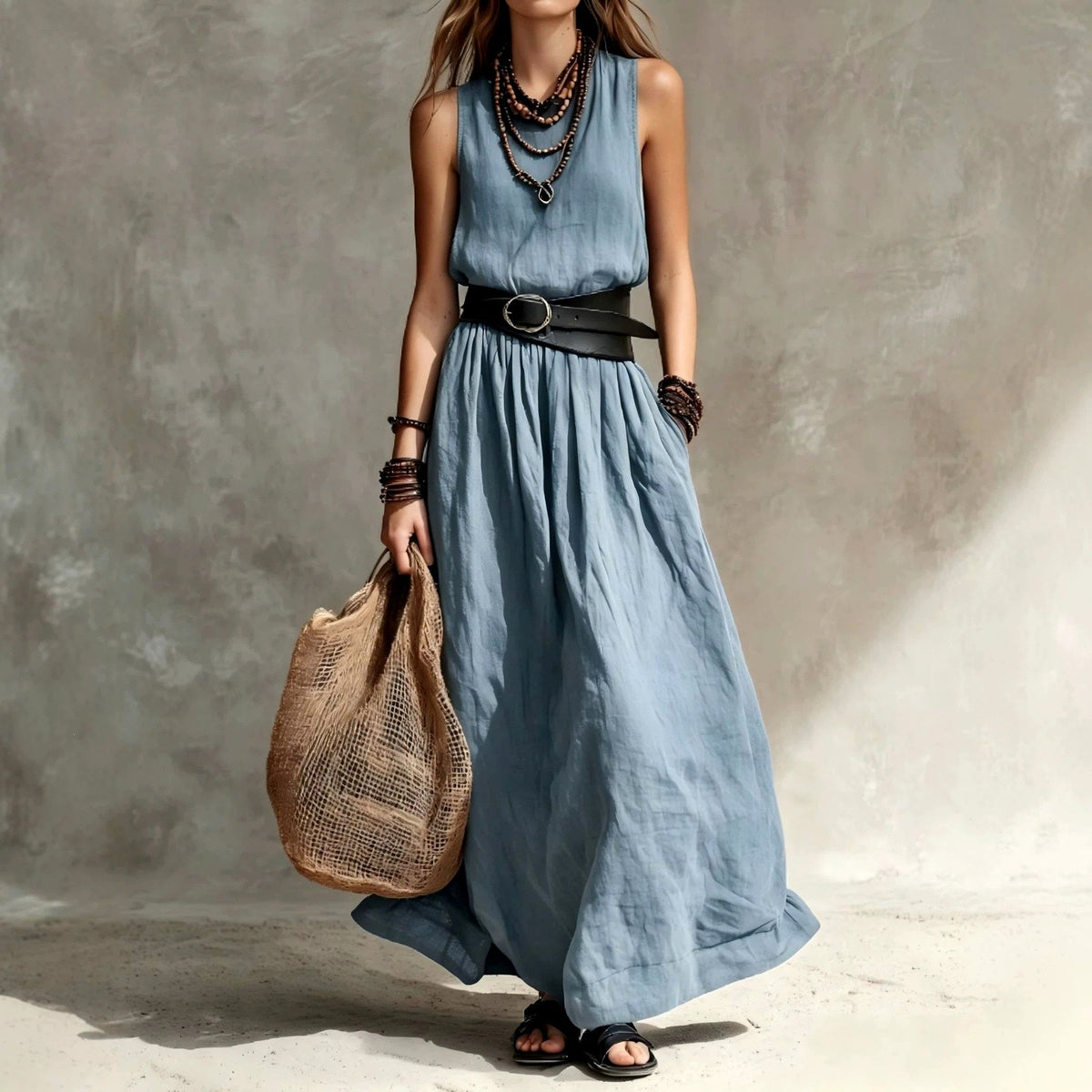 Margot - Women's V-Neck Sleeveless Dress