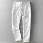 Mario - Men's Linen Drawstring Pants with Tapered Leg