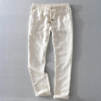 Mario - Men's Linen Drawstring Pants with Tapered Leg