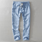 Mario - Men's Linen Drawstring Pants with Tapered Leg