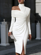 Marlee - Women's Asymmetric One-Shoulder Ruched Dress
