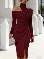 Marlee - Women's Asymmetric One-Shoulder Ruched Dress