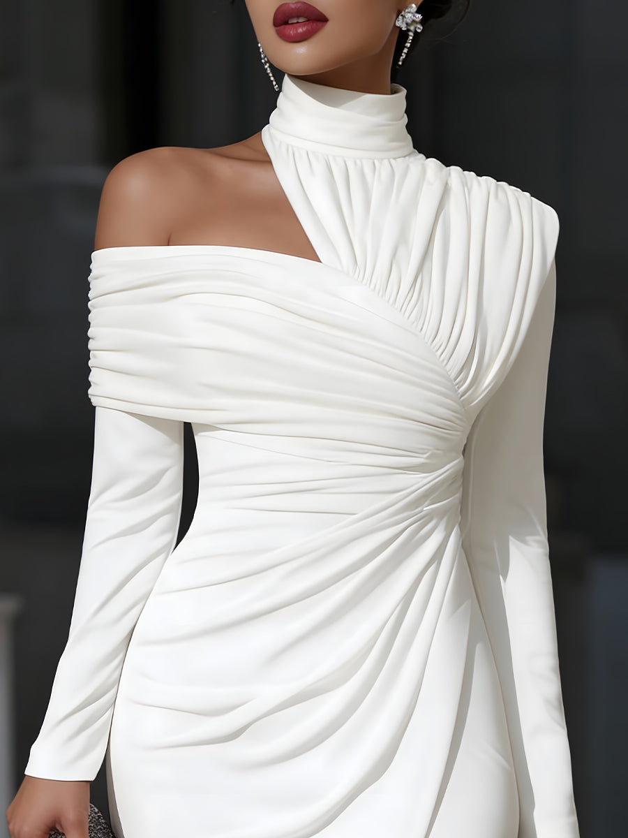 Marlee - Women's Asymmetric One-Shoulder Ruched Dress