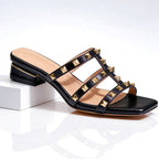 Marlene - Women's Studded Caged Slide Sandals