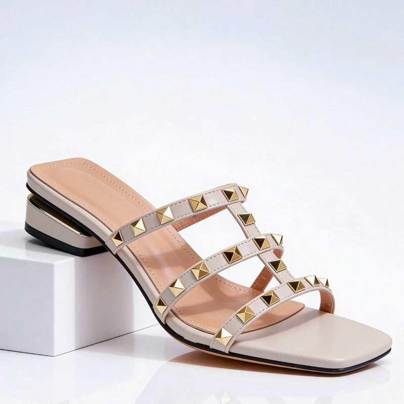 Marlene - Women's Studded Caged Slide Sandals