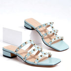 Marlene - Women's Studded Caged Slide Sandals
