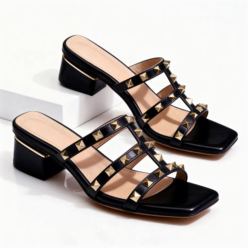 Marlene - Women's Studded Caged Slide Sandals