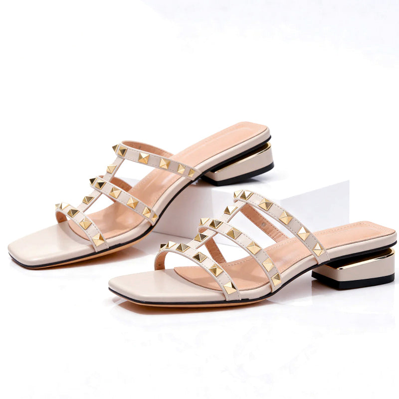 Marlene - Women's Studded Caged Slide Sandals