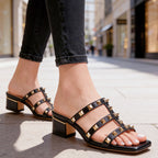 Marlene - Women's Studded Caged Slide Sandals