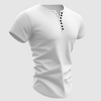 Mason - Men's Short Sleeve Multi-Button Henley Shirt