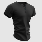Mason - Men's Short Sleeve Multi-Button Henley Shirt