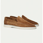 Matias - Men's Suede Slip-On Loafers with Moc Toe Stitching