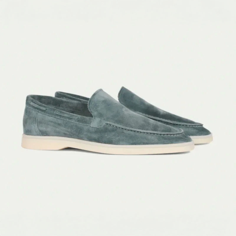 Matias - Men's Suede Slip-On Loafers with Moc Toe Stitching