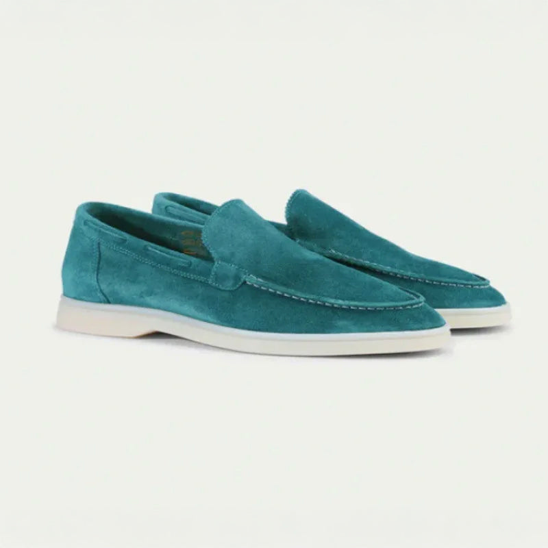 Matias - Men's Suede Slip-On Loafers with Moc Toe Stitching