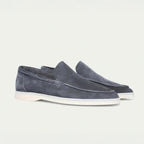 Matias - Men's Suede Slip-On Loafers with Moc Toe Stitching