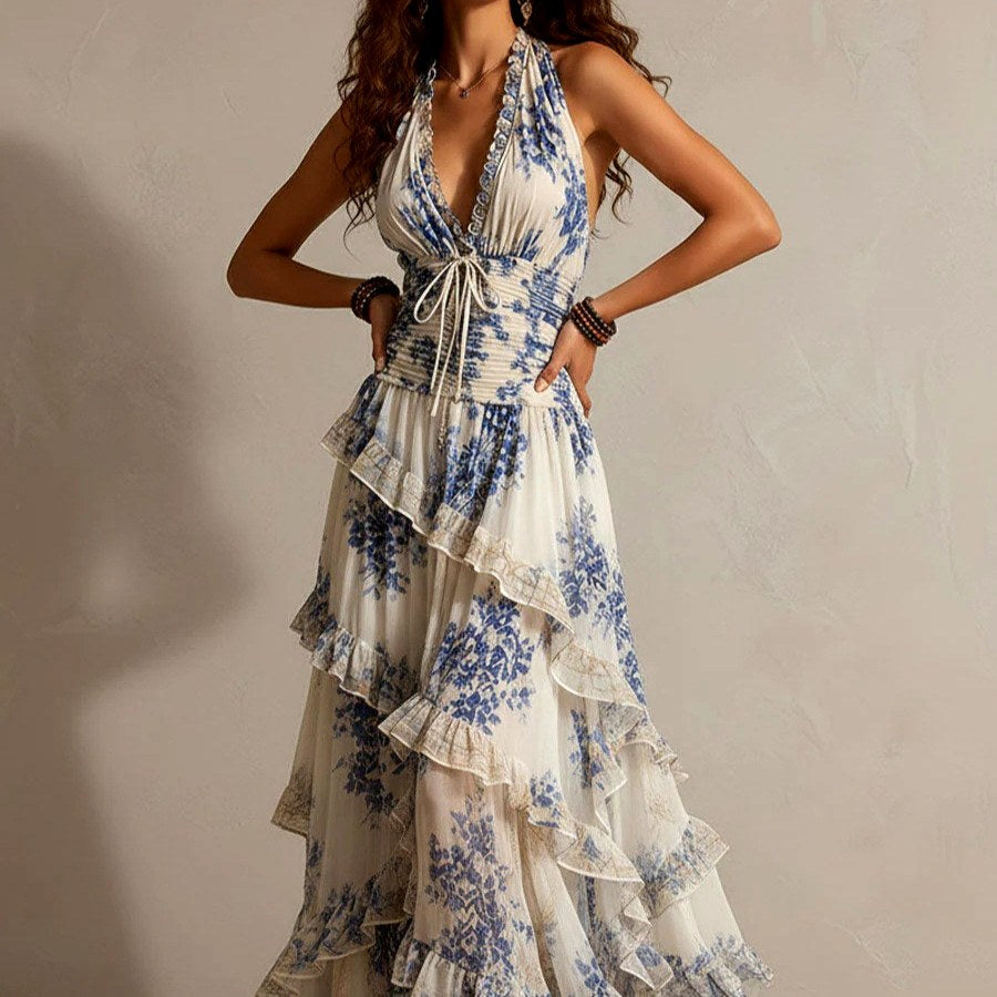 Matilda - Women's Halter Tiered Dress