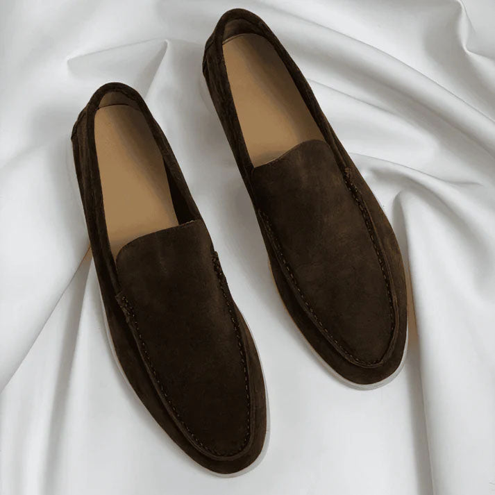 Matteo - Men's Moc Toe Suede Slip-On Loafers